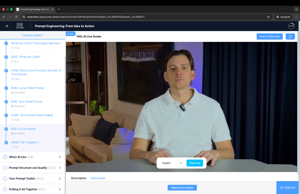 Avatar de IA — Perguntas e Respostas ao Vivo