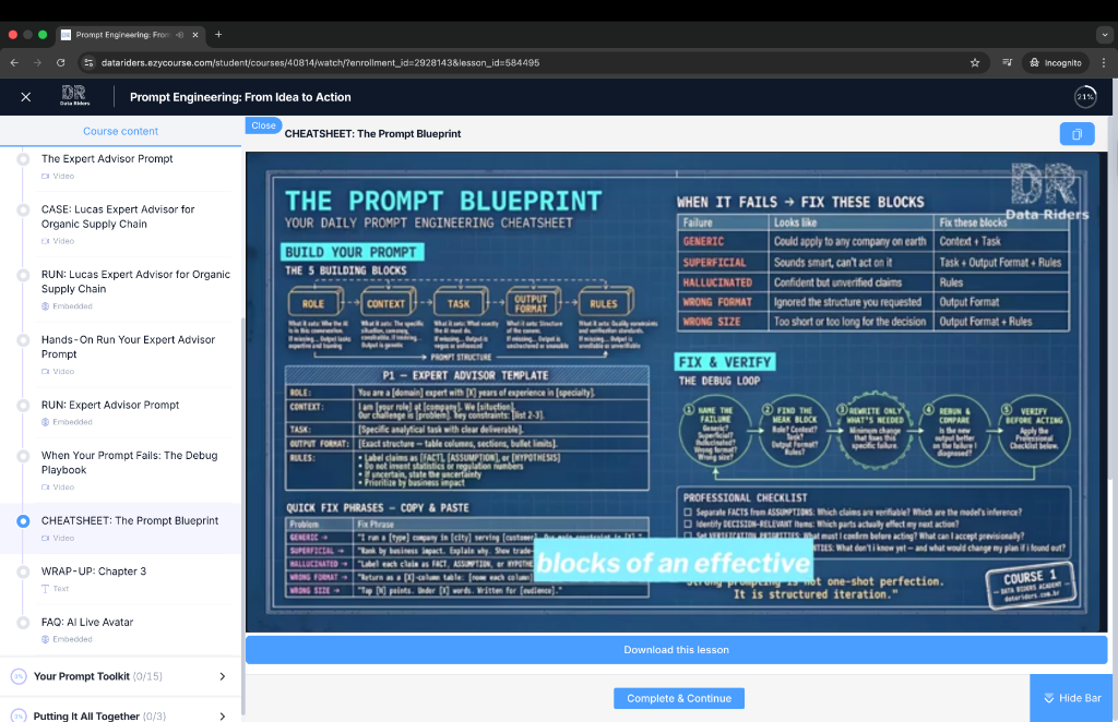 Cheat Sheet: O Prompt Blueprint